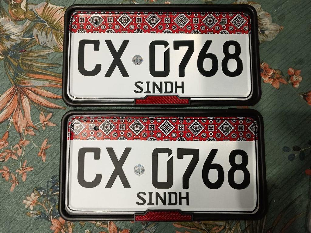 EMBOSSED NUMBER PLATES FOR CAR WITH FREE COVERS