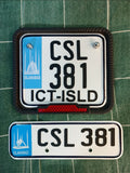 EMBOSSED NUMBER PLATES FOR BIKES WITH FREE COVER